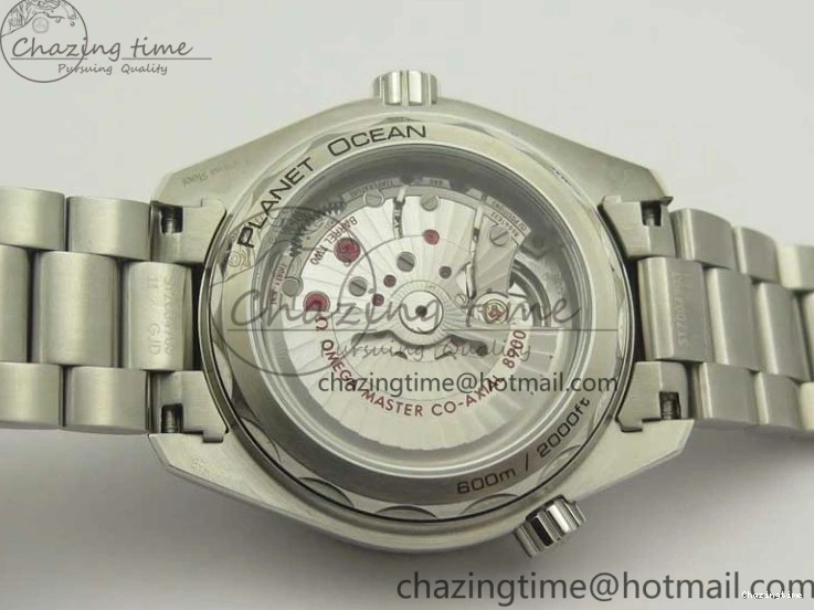 0428 Planet Ocean 2016 43.5mm SS Blue Bezel OM 1:1 Best Edition Blue Dial on SS Bracelet A8900 V WellDesigned 8029